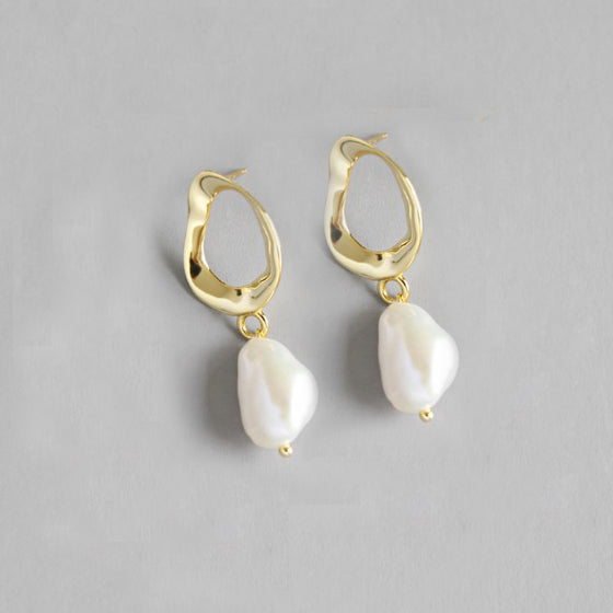 Ophelia Pearl Drop Gold Earrings