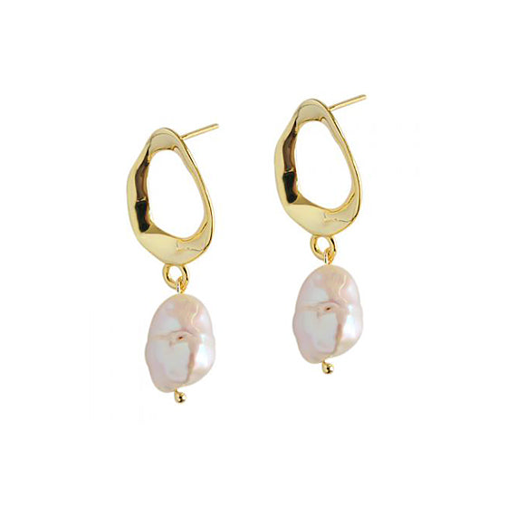 Ophelia Pearl Drop Gold Earrings