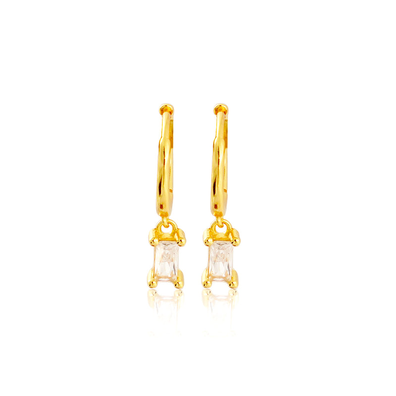 Zara CZ Gold Hoop Earrings