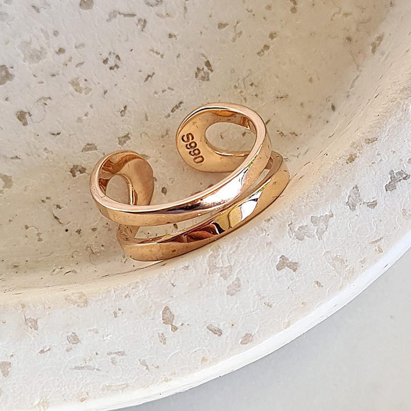 Eliana Rose Gold Adjustable Ring - Eschati Jewellery