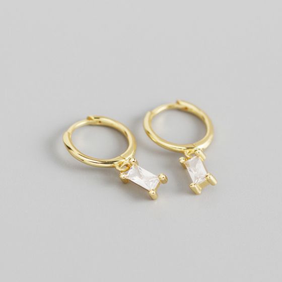 Zara CZ Gold Hoop Earrings